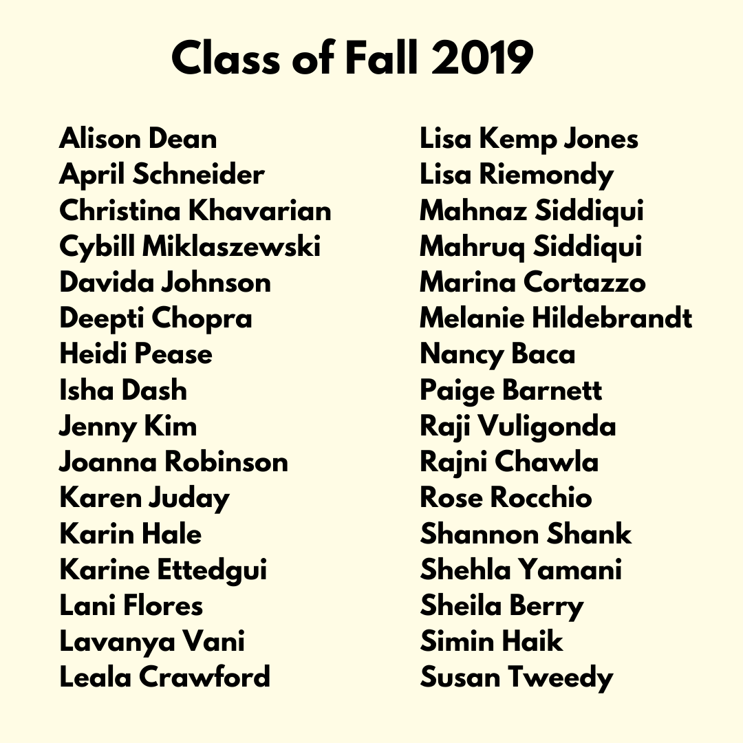 Class of Fall 2019